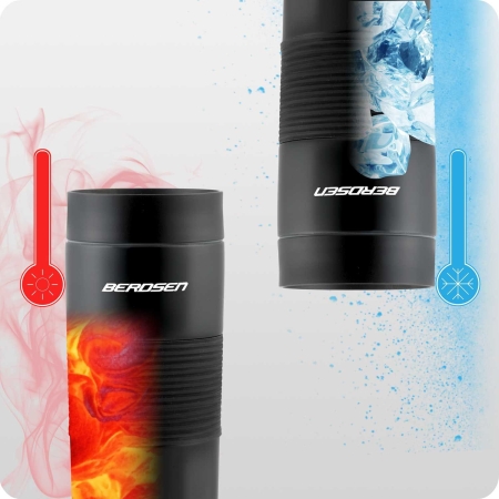 Termos próżniowy ze słomką, 590 ml, czarny