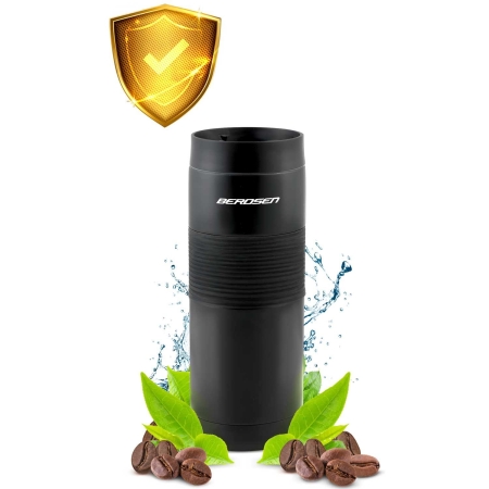 Termos próżniowy ze słomką, 590 ml, czarny