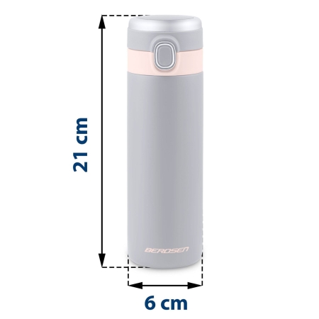 Termos próżniowy na napoje, 450 ml, szary