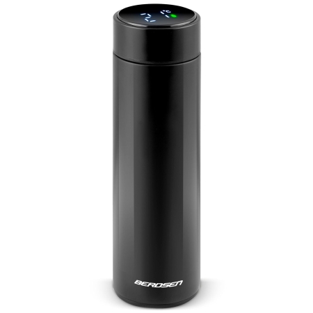 Termos próżniowy z wyświetlaczem, 420 ml, czarny