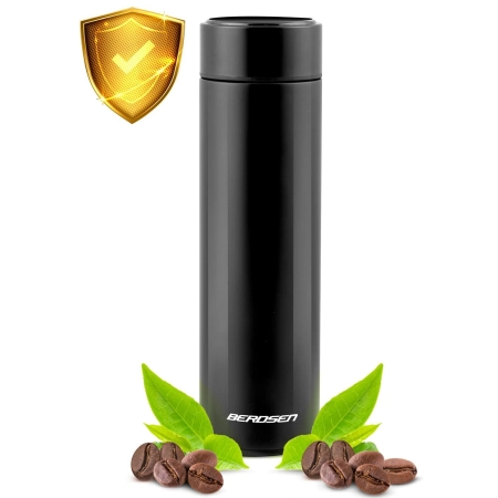 Termos próżniowy z wyświetlaczem, 420 ml, czarny