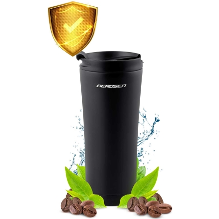 Termos próżniowy ze stali nierdzewnej, 470 ml, czarny