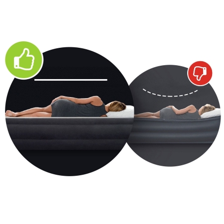 Materac welurowy z pompką elektryczną, Intex, 203x152x30 cm