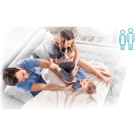 Materac welurowy z pompką elektryczną, Intex, 203x152x30 cm