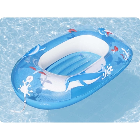 Ponton plażowy do pływania, delfin, Bestway, 102x69 cm, niebieski