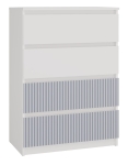 Komoda z 4 szufladami, Malwa, 70x40x97 cm, biały, niebieski