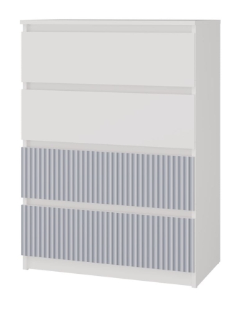Komoda z 4 szufladami, Malwa, 70x40x97 cm, biały, niebieski