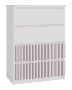 Komoda z 4 szufladami, Malwa, 70x40x97 cm, biały, różowy