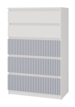 Komoda do pokoju dziecka, Malwa, 70x40x110 cm, biały, niebieski