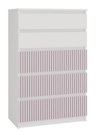 Komoda do pokoju dziecka, Malwa, 70x40x110 cm, biały, różowy