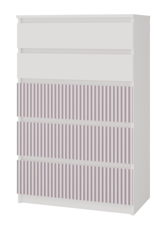 Komoda do pokoju dziecka, Malwa, 70x40x110 cm, biały, różowy