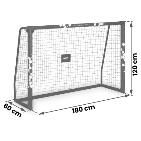 Bramka do piłki nożnej, Neo-Sport, 180x120x60 cm, czarny