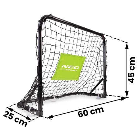 Bramka do piłki nożnej, 2 sztuki, Neo-Sport, 60x45x25 cm, czarny