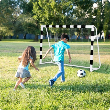 Bramka do piłki nożnej, Neo-Sport, 180x120x60 cm, czarno-biała