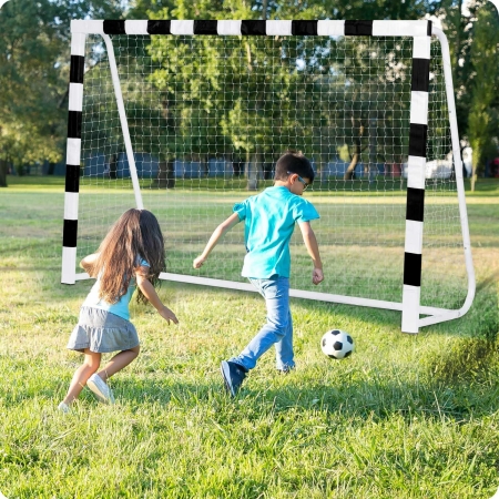 Bramka do piłki nożnej, Neo-Sport, 300x200x120 cm, czarno-biała