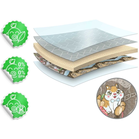 Duża mata piankowa, dwustronna, Nukido, 200x180x1 cm