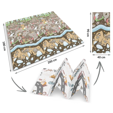 Duża mata piankowa, dwustronna, Nukido, 200x180x1 cm