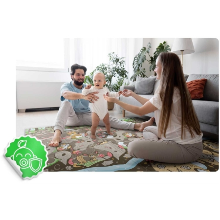 Duża mata piankowa, dwustronna, Nukido, 200x180x1 cm