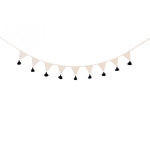 Girlanda, proporczyk, Kremowy węgielek, 245x18 cm