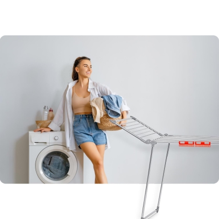 Suszarka na pranie, stojąca, rozkładana, 19 mb, Debora, stal nierdzewna