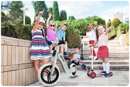 Rowerek biegowy, drewniany, Ricokids, niebieski