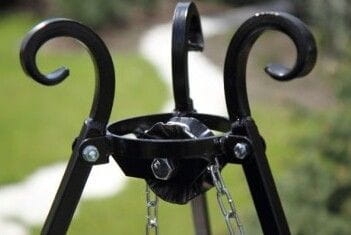 Grill na trójnogu 200 cm, LARGO, ruszt stal naturalna, 60 cm