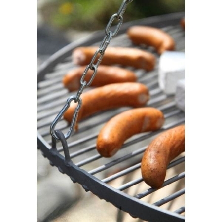 Grill na trójnogu 200 cm, LARGO, ruszt stal naturalna, 80 cm