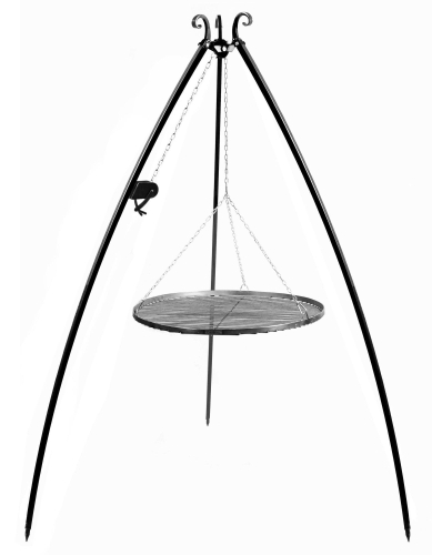 Przejdź do produktu Grill na trójnogu z kołowrotkiem 200 cm, LARGO, ruszt stal naturalna, 50 cm