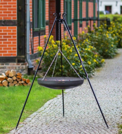 Wok na trójnogu 180 cm, TRIVO, stal naturalna, 70 cm