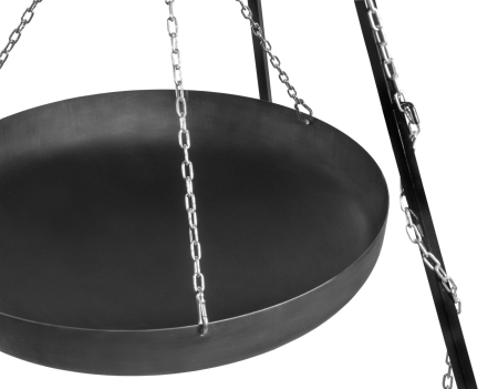 Wok na trójnogu z kołowrotkiem 180 cm, TRIVO, stal naturalna, 70 cm