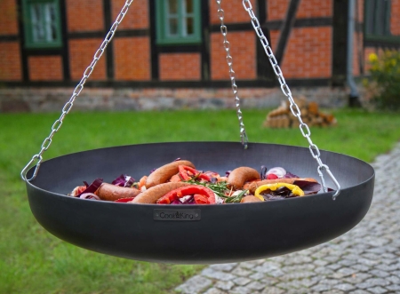 Wok na trójnogu z kołowrotkiem 200 cm, LARGO, stal naturalna, 60 cm