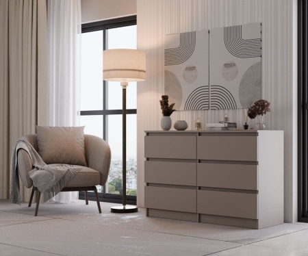 Duża komoda, nowoczesna, Malwa, 120x30x75 cm, szary