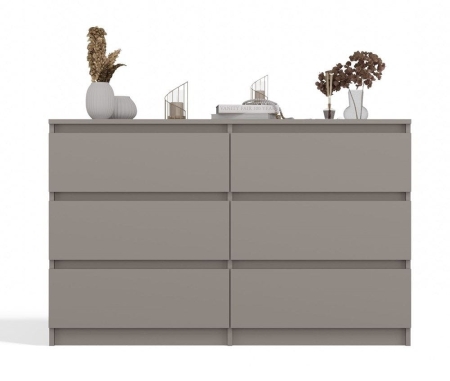 Duża komoda, nowoczesna, Malwa, 120x30x75 cm, szary