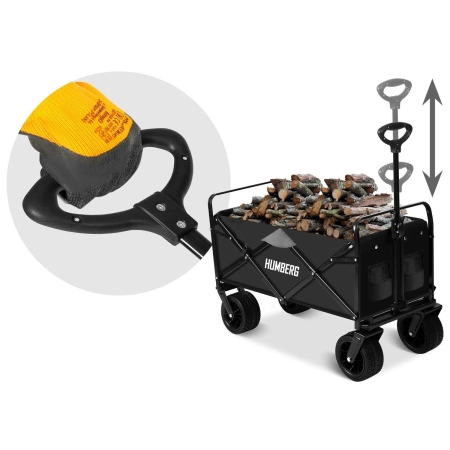 Wózek transportowy, składany, 100L, Humberg, czarny
