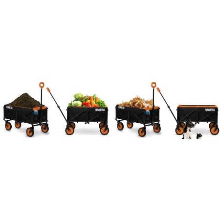 Wózek transportowy, składany, 100L, Humberg, czarny, pomarańczowy