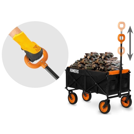 Wózek transportowy, składany, 100L, Humberg, czarny, pomarańczowy