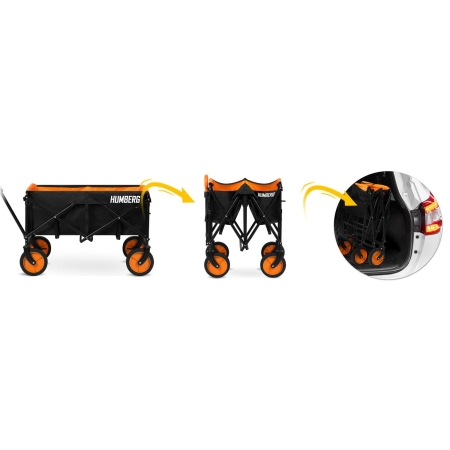 Wózek transportowy, składany, 100L, Humberg, czarny, pomarańczowy