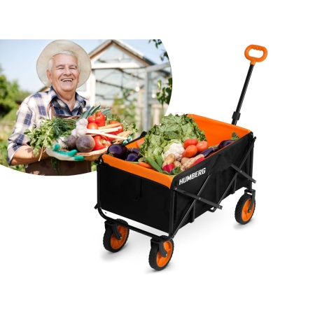 Wózek transportowy, składany, 100L, Humberg, czarny, pomarańczowy