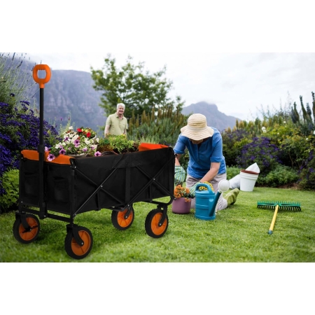 Wózek transportowy, składany, 100L, Humberg, czarny, pomarańczowy