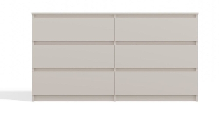 Nowoczesna komoda, 6 szuflad, Malwa, 138x40x75 cm, kaszmir