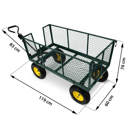 Wózek ogrodowy, transportowy, 280L, Humberg, zielony