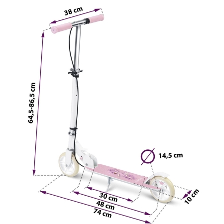 Hulajnoga dwukołowa, baletnica, Kodi, różowa