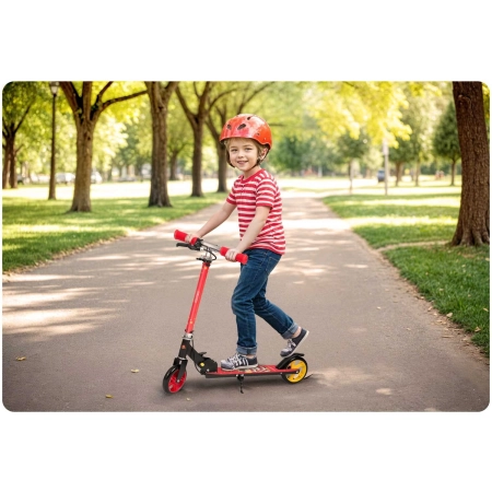 Hulajnoga dwukołowa, straż pożarna, Kodi, czerwona