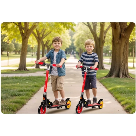 Hulajnoga dwukołowa, straż pożarna, Kodi, czerwona