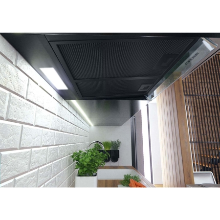 Okap kuchenny podszafkowy, LED, 60 cm, berdsen, BE-10-A, czarny