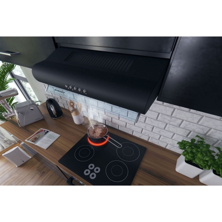 Okap kuchenny podszafkowy, LED, 60 cm, berdsen, BE-10-A, czarny
