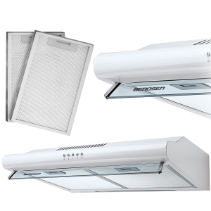 Okap kuchenny podszafkowy, LED, 50 cm, berdsen, BE-10-A, biały
