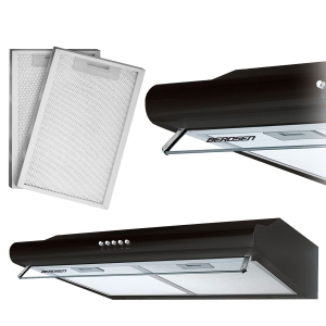 Okap kuchenny podszafkowy, LED, 50 cm, berdsen, BE-10-A, czarny