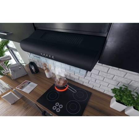 Okap kuchenny podszafkowy, LED, 50 cm, berdsen, BE-10-A, czarny