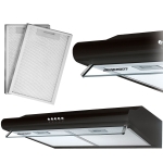 Okap kuchenny podszafkowy, LED, 60 cm, berdsen, BE-10-A, czarny